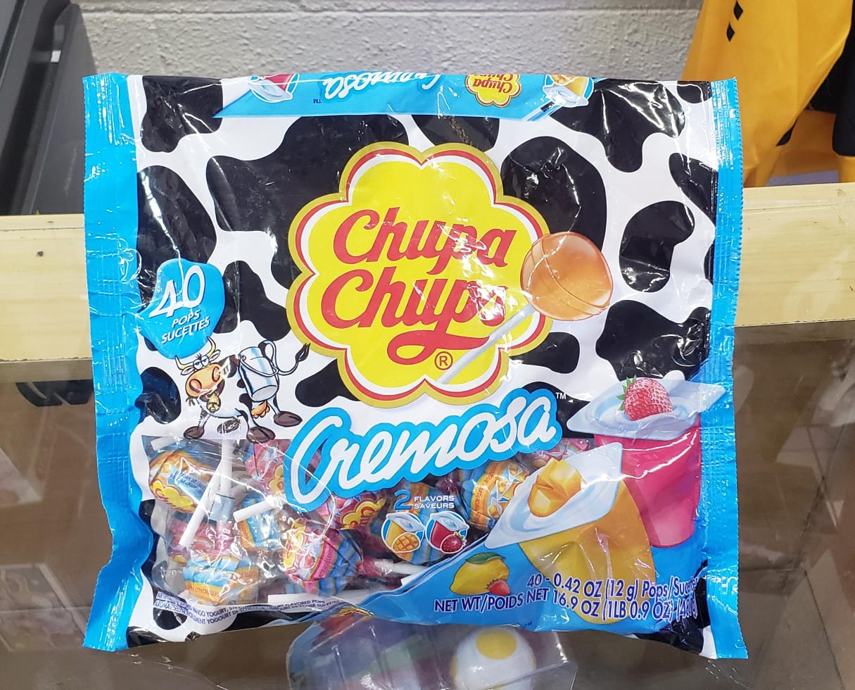 Dulces Chupa Chups sabor de yogurt con mango y yogurt con fresa
