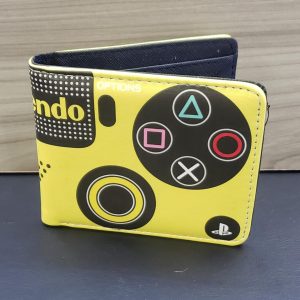 Billetera con diseño de control retro color amarillo