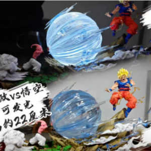 Figura Gokú vs Kid Bu con Iluminación 22cm