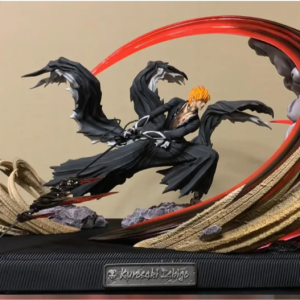 Figura PREMIUM Ichigo con Getsuga Tensho con Iluminación y 2 rostro intercambiables(1 con máscara)
