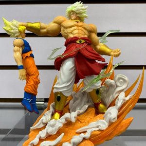 Figura Diorama Escena Broly vs Gokú 20cm, Incluye 2 Brazos Intercambiables