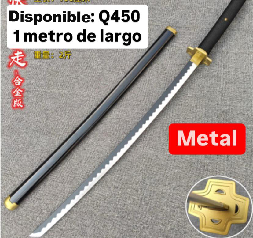 Katana de Metal Zoro Yubashiri Negra