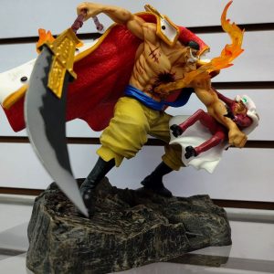 Figura PREMIUM  Barbablanca vs Akainu  con 2 Bustos  Intercambiables  25cm(1 busto normal, 1  busto tipo dona Xd)