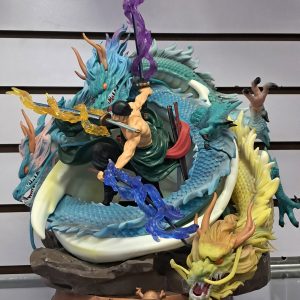 Figura PREMIUM Zoro Edición con Dragones 35cm con 2 Cabezas Intercambiables