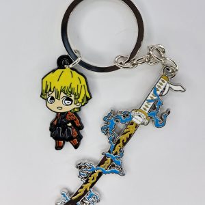 Llavero Doble Metálico Demon Slayer Katanas Zenitsu