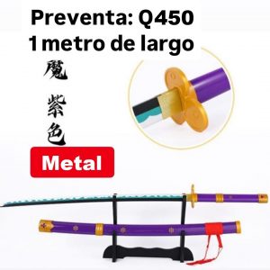 Katana de Metal Zoro morada 1 metro de largo