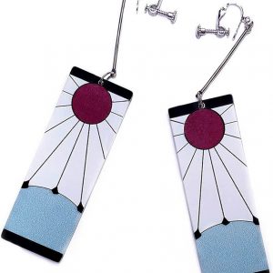 Aretes de Tanjiro de Presión sin Perforación 7CM