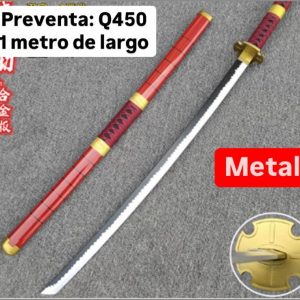 Katana de Metal Zoro Roja 1 metro de largo