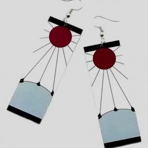 Aretes de Tanjiro de Aguja con Perforación 7CM