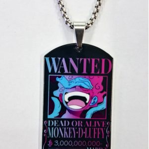 Cadena ONE PIECE Cartel de Búsqueda con Dije PREMIUM a Color Luffy