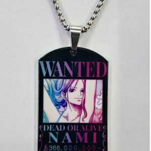 Cadena ONE PIECE Cartel de Búsqueda con Dije PREMIUM a Color Nami