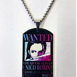 Cadena ONE PIECE Cartel de Búsqueda con Dije PREMIUM a Color Nico Robin